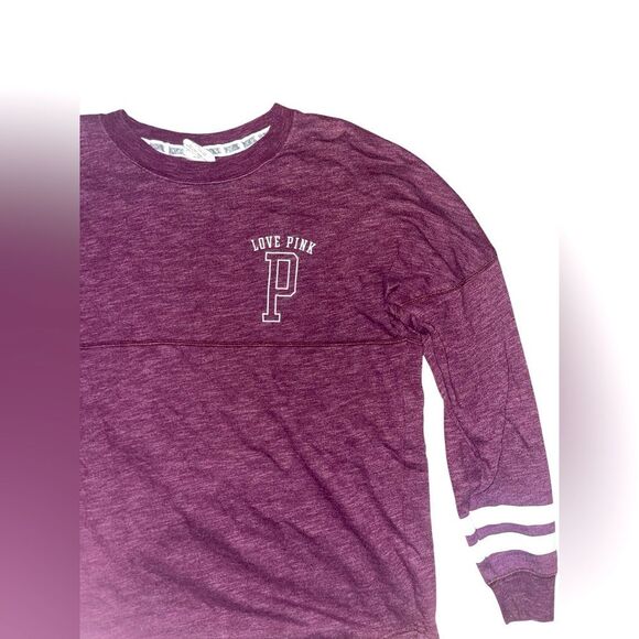 PINK Victoria’s Secret Maroon Long Sleeve Shirt - Picture 2 of 5